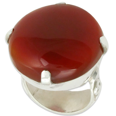 925 Silver Carnelian Gemstone Ring for Women | Gift Jewelry
