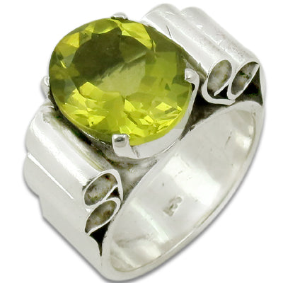 925 Silver Peridot Ring for Women | Gemstone Jewelry