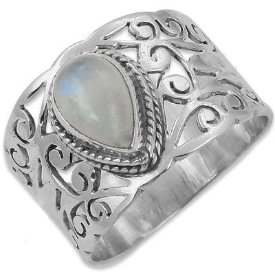 925 Silver Moonstone Ring for Women | Statement Jewelry