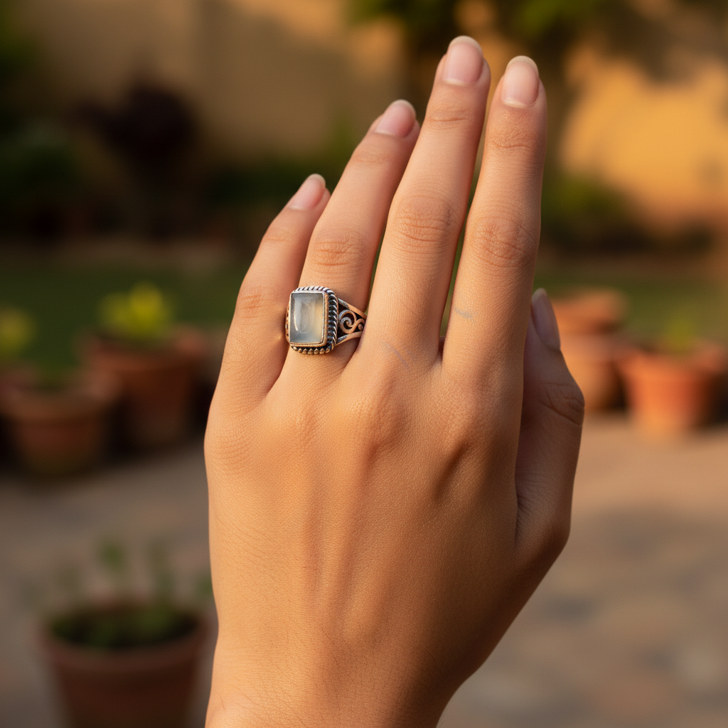 Anillo de plata 925 con piedra preciosa para mujer | Anillo de plata de ley