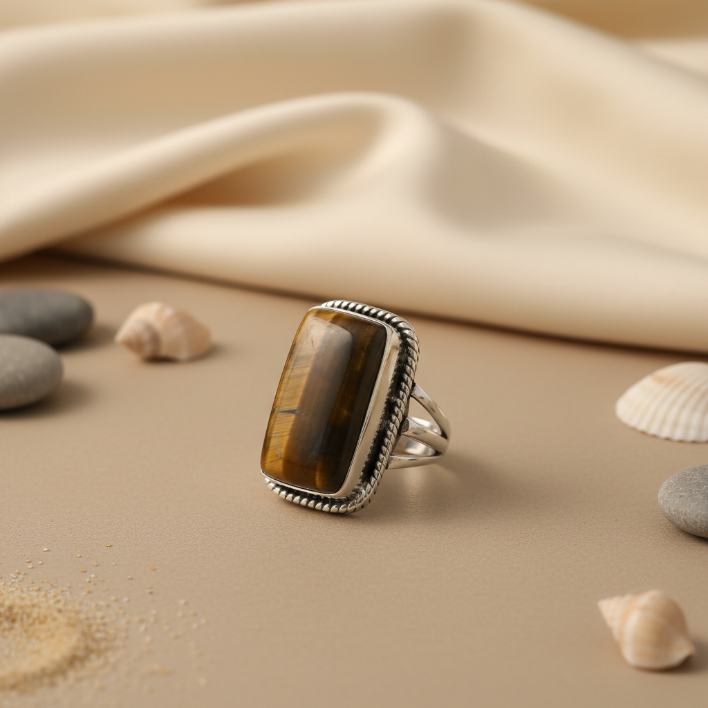 Tiger Eye Stone Ring | 925 Sterling Silver Ring for Women