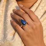 Load image into Gallery viewer, 925 Silver Lapis Lazuli Ring for Women | Teardrop Gemstone Ring
