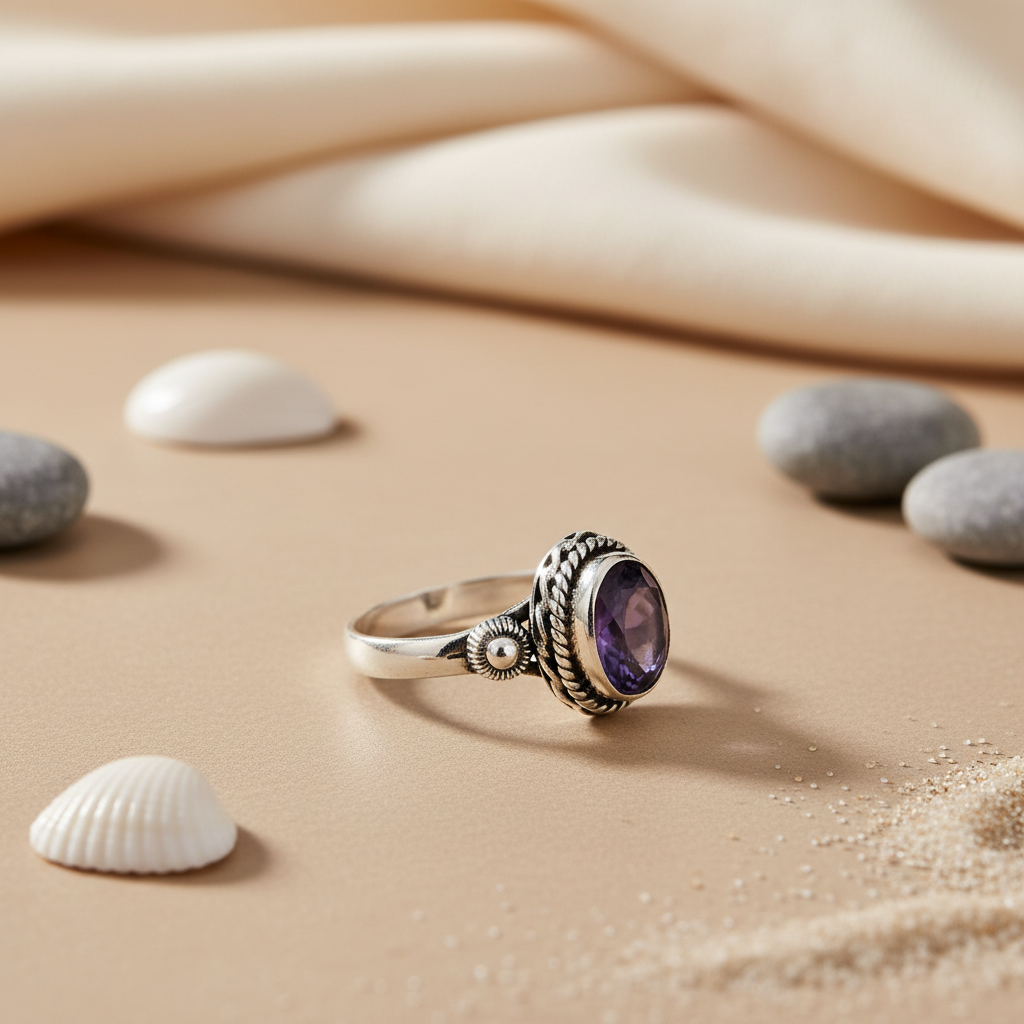 925 Silver Amethyst Ring for Women | Gemstone Jewelry