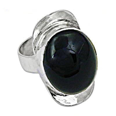 925 Silver Black Gemstone Ring | Statement Ring for Women
