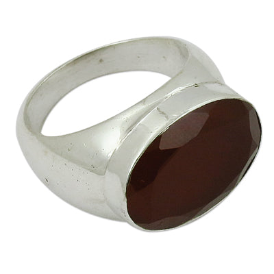 Silver Ring with Citrine Gemstone for Women | Cocktail Ring