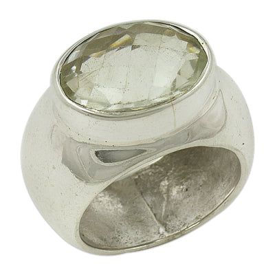 925 Silver Green Amethyst Ring for Women | Gemstone Jewelry