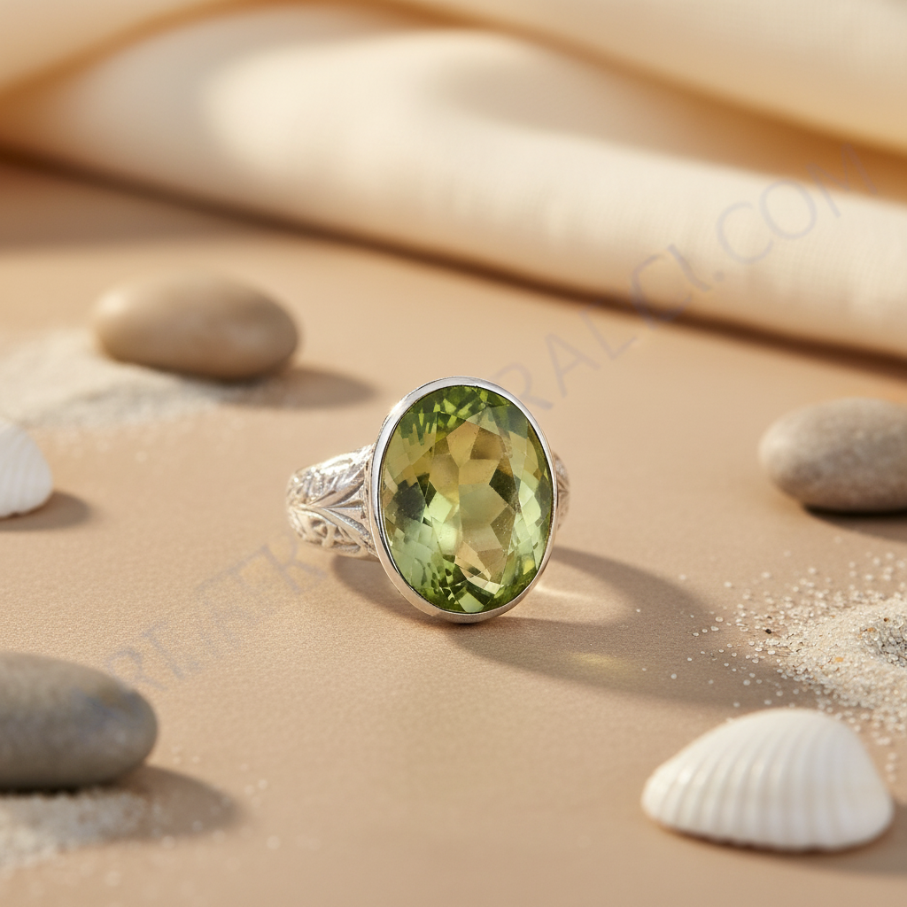 925 Silver Prehnite Gemstone Ring for Women | Gift Jewelry