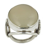 Load image into Gallery viewer, Silver Ring with Beige Gemstone for Women | Statement Ring
