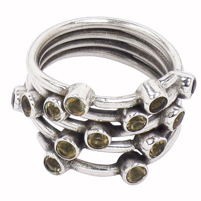925 Silver Multi-Band Ring with Gemstones | Women's Ring