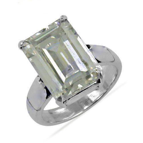 Emerald Cut Ring | Silver Ring | Anniversary Gift