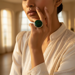 Load image into Gallery viewer, Silver Malachite Gemstone Ring for Women | Statement Jewelry
