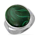 Load image into Gallery viewer, Silver Malachite Gemstone Ring for Women | Statement Jewelry
