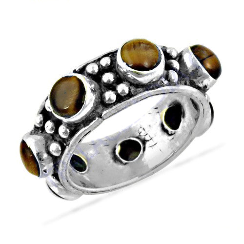 Tiger Eye Stone Silver Ring | Women's Bohemian Jewelry