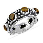 Load image into Gallery viewer, Tiger Eye Stone Silver Ring | Women's Bohemian Jewelry
