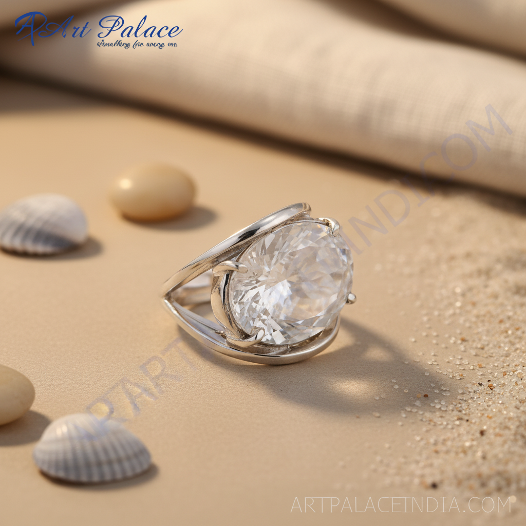 Anillo de plata 925 con circonita cúbica de corte ovalado para mujer | Joyería de regalo