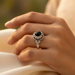 将图像加载到图库查看器中， 925 Sterling Silver Black Onyx Ring for Women | Gift Jewelry
