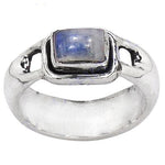 Load image into Gallery viewer, 925 Silver Moonstone Ring for Men | Square Stone Ring
