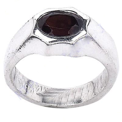 925 Silver Garnet Gemstone Ring for Men | Signet Style Jewelry