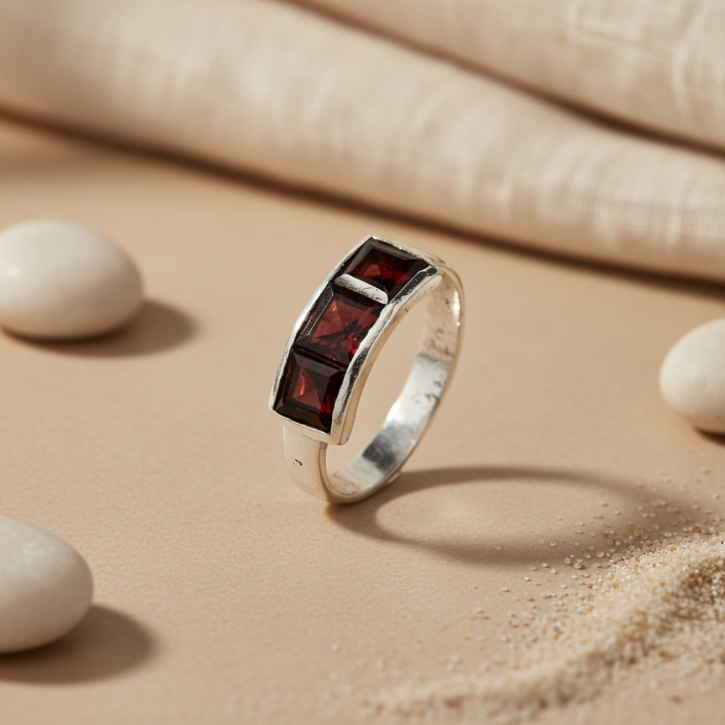 925 Silver Garnet Ring for Women | Gemstone Jewelry Gift