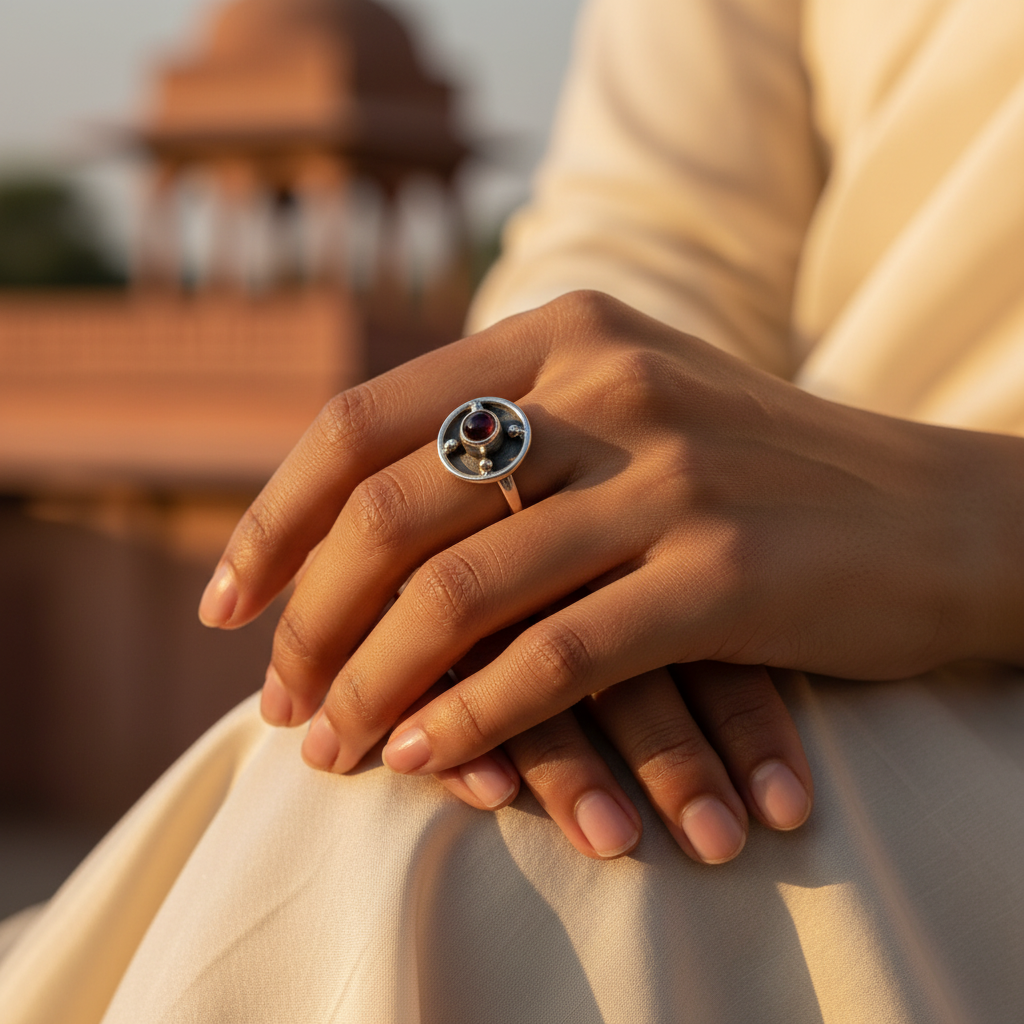 925 Silver Garnet Ring for Women | Gemstone Jewelry Gift