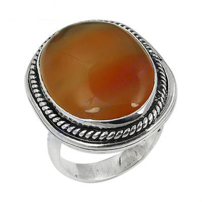 925 Silver Carnelian Ring for Women | Statement Jewelry