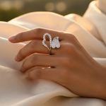 将图像加载到图库查看器中， Silver Diamond Heart Ring for Women | Anniversary Gift
