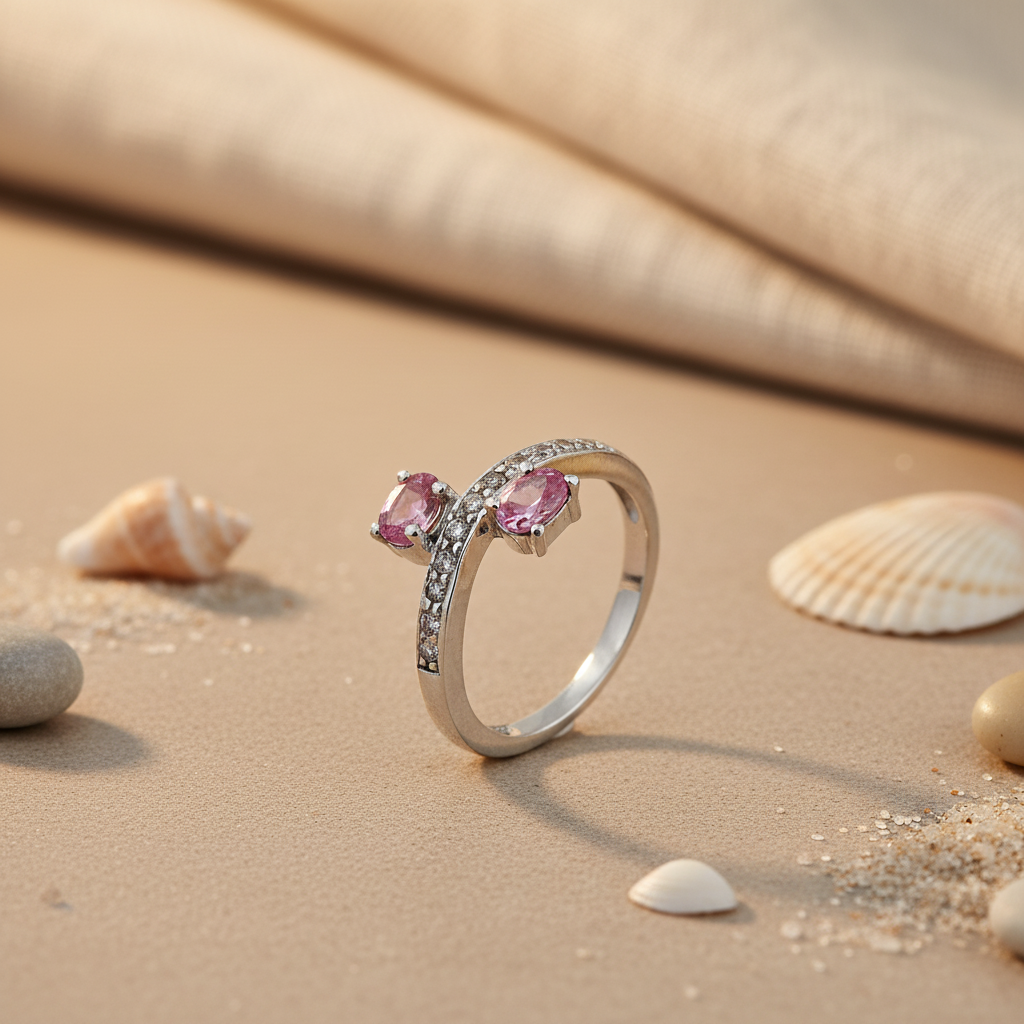 925 Silver Pink Gemstone Ring for Women | Fine Jewelry