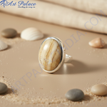 将图像加载到图库查看器中， 男士银石戒指 | 手工珠宝礼品
