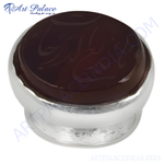 将图像加载到图库查看器中， Silver ring with a dark stone, a stylish men&#39;s ring
