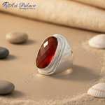 Load image into Gallery viewer, Anillo de cornalina de plata para hombre | Anillo con piedras preciosas
