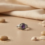 将图像加载到图库查看器中， 925 Silver Oval Purple Stone Ring for Women | Gift Jewelry
