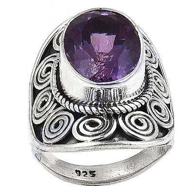 925 Sterling Silver Amethyst Ring for Women | Gift Jewelry