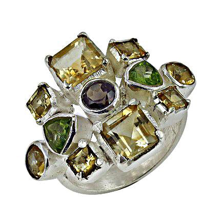 925 Silver Gemstone Cocktail Ring | Women's Fashion Jewelry