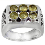 Load image into Gallery viewer, 925 Silver Gemstone Ring for Men | Yellow Stone Jewelry
