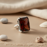 将图像加载到图库查看器中， 925 Silver Garnet Gemstone Ring for Women | Statement Jewelry
