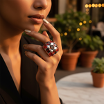 将图像加载到图库查看器中， 925 Silver Garnet Gemstone Ring for Women | Cocktail Ring
