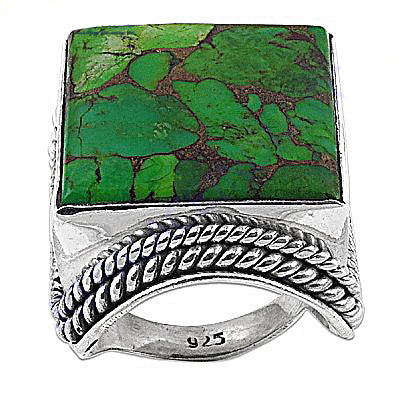 925 Silver Green Gemstone Ring for Women | Statement Jewelry