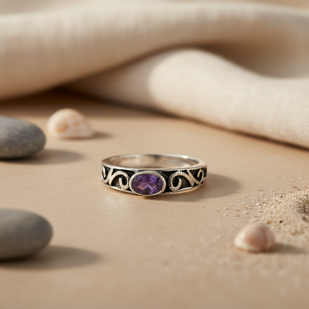 925 Silver Amethyst Ring for Women | Gemstone Ring