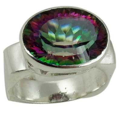 925 Silver Mystic Topaz Ring for Women | Gemstone Jewelry