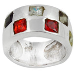 Load image into Gallery viewer, Silver Gemstone Ring for Women | Square Stone Jewelry
