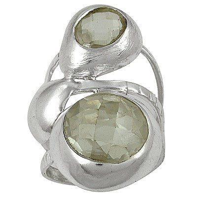 Silver Ring with Green Gemstone | Women's Fashion Ring
