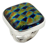 Load image into Gallery viewer, 925 Silver Dichroic Glass Ring for Women | Statement Jewelry
