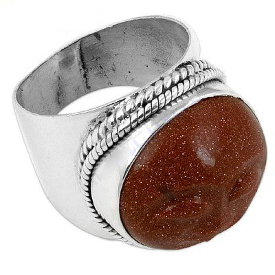 925 Silver Sunstone Ring for Women | Statement Jewelry