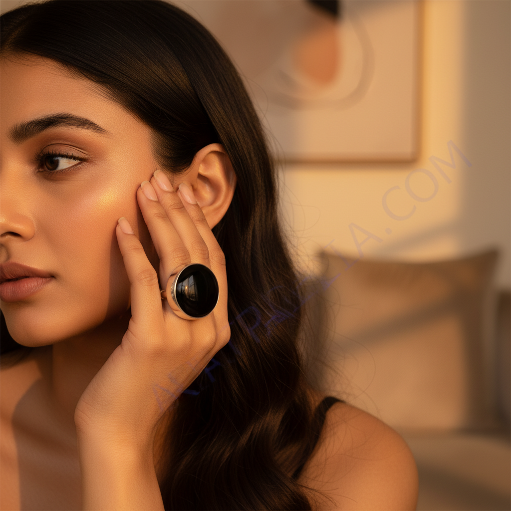 Anillo de plata con ónix para mujer | Joyería llamativa