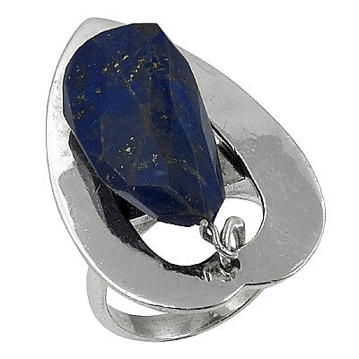 Silver Lapis Lazuli Ring for Women | Statement Jewelry
