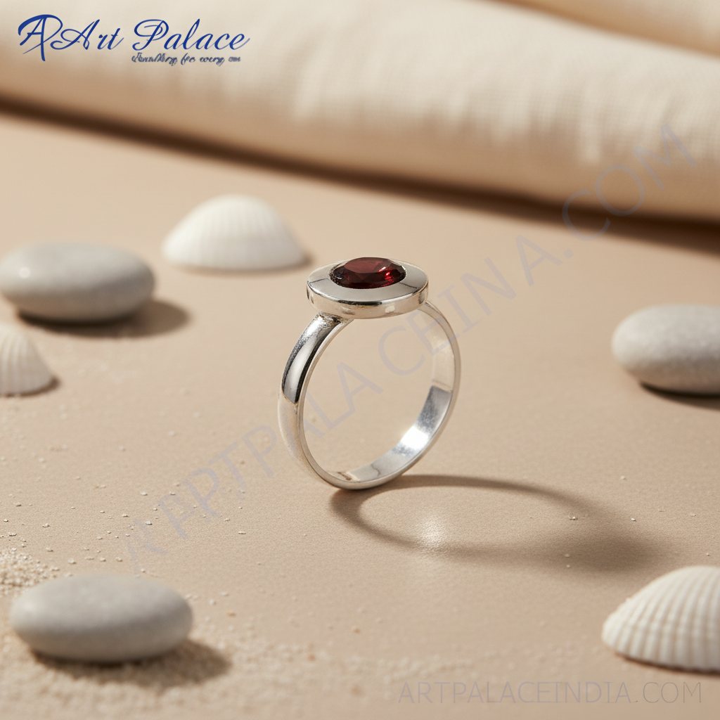 925 Silver Garnet Ring for Women | Gemstone Jewelry