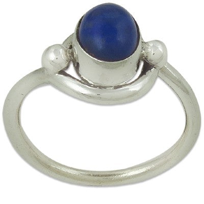 925 Silver Lapis Lazuli Ring for Women | Blue Gemstone Jewelry