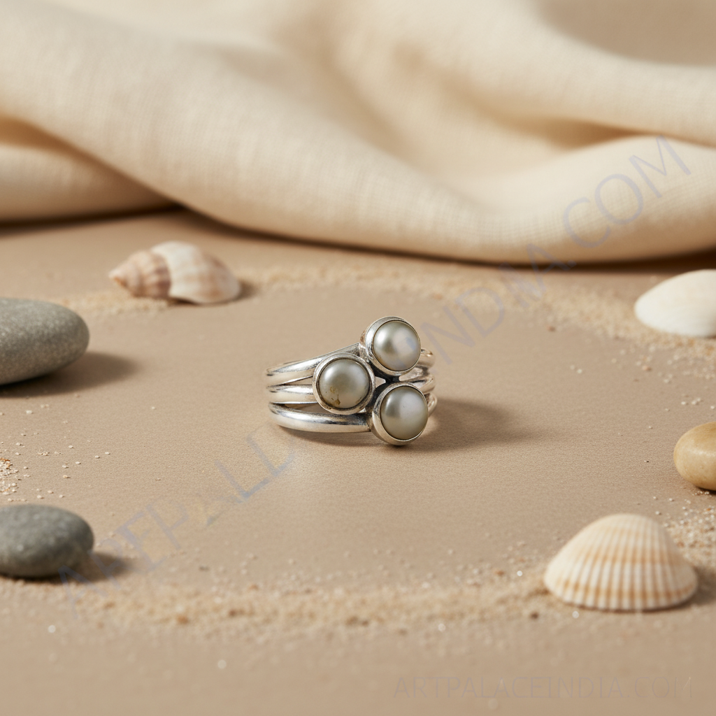 Anillo de perla de plata de ley 925 para mujer | Regalo elegante