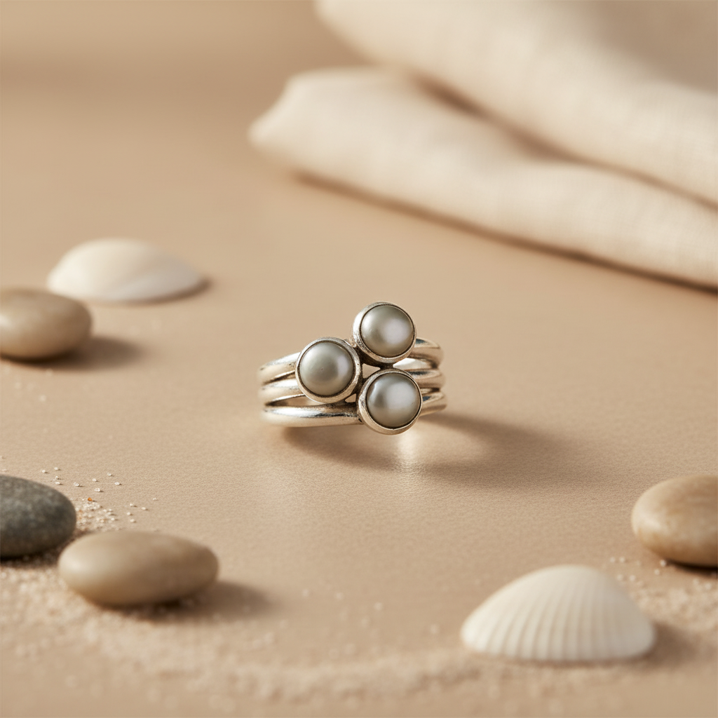 925 Sterling Silver Pearl Ring for Women | Elegant Jewelry Gift