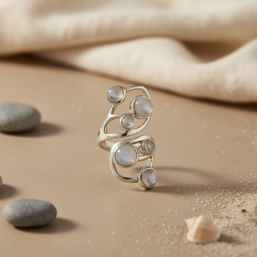 925 Silver Moonstone Ring for Women | Statement Jewelry